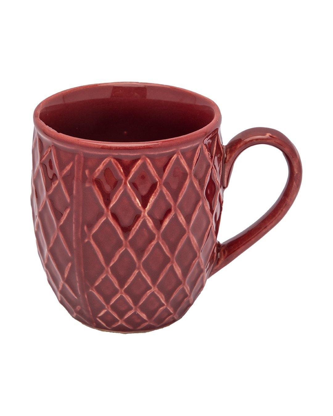 Studio Pottery Mug, Dark Red, Ceramic, 300 mL - MARKET 99