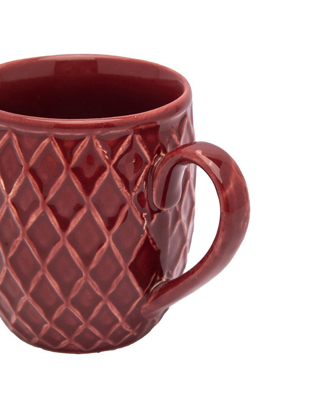 Studio Pottery Mug, Dark Red, Ceramic, 300 mL - MARKET 99