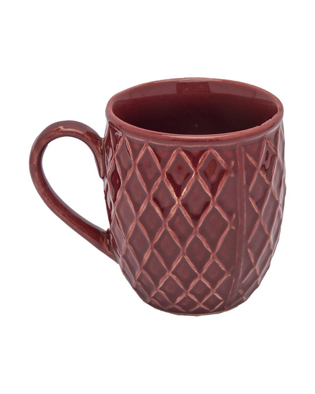 Studio Pottery Mug, Dark Red, Ceramic, 300 mL - MARKET 99