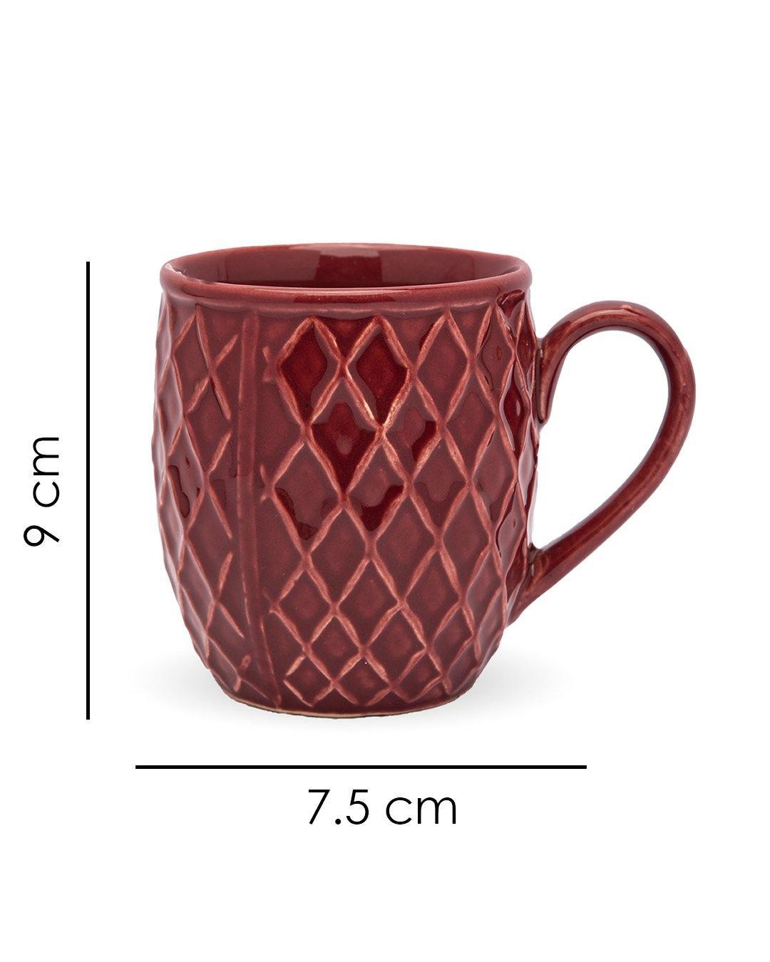 Studio Pottery Mug, Dark Red, Ceramic, 300 mL - MARKET 99