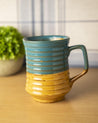 Studio Pottery Mug, Turquoise & Yellow, Ceramic, 380 mL - MARKET 99
