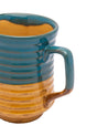 Studio Pottery Mug, Turquoise & Yellow, Ceramic, 380 mL - MARKET 99