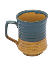 Studio Pottery Mug, Turquoise & Yellow, Ceramic, 380 mL - MARKET 99