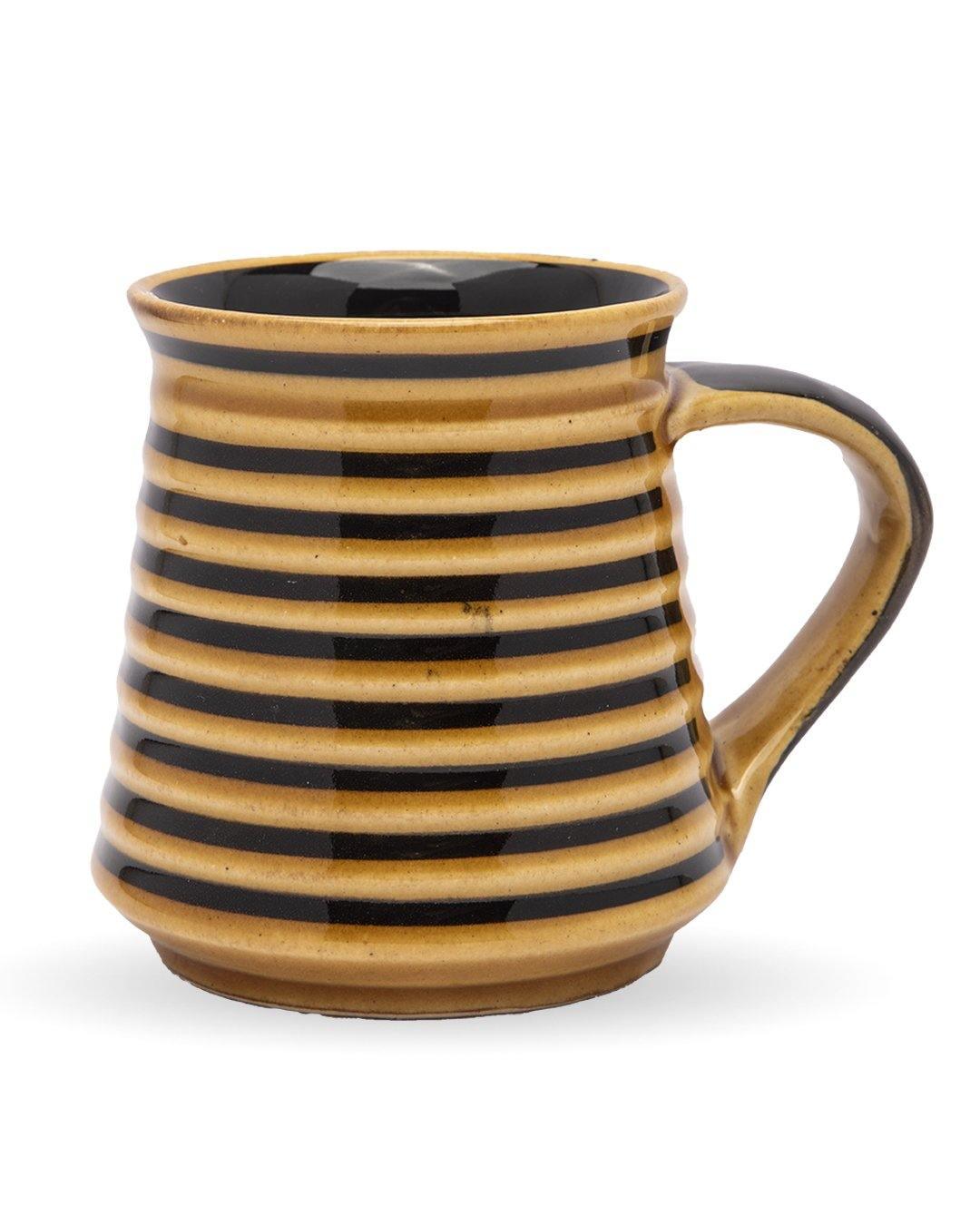 Studio Pottery Mug, Yellow & Black, Ceramic, 380 mL - MARKET 99