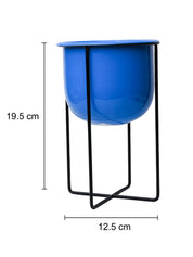 Stylish Blue Plant Pot With Stand - MARKET 99