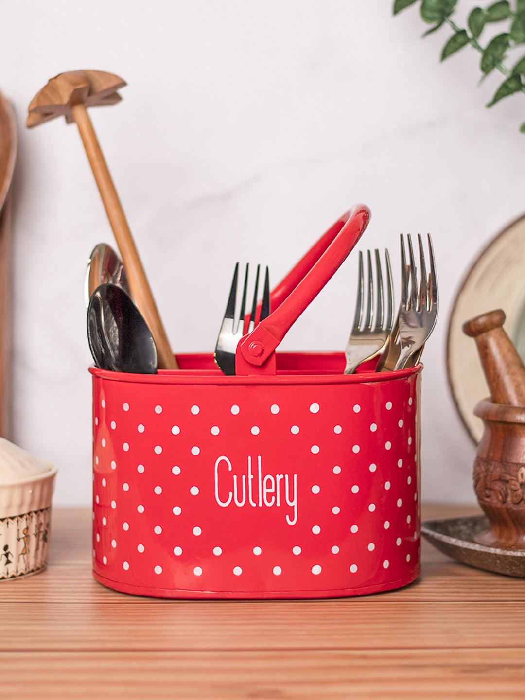 Red Cutlery Holder