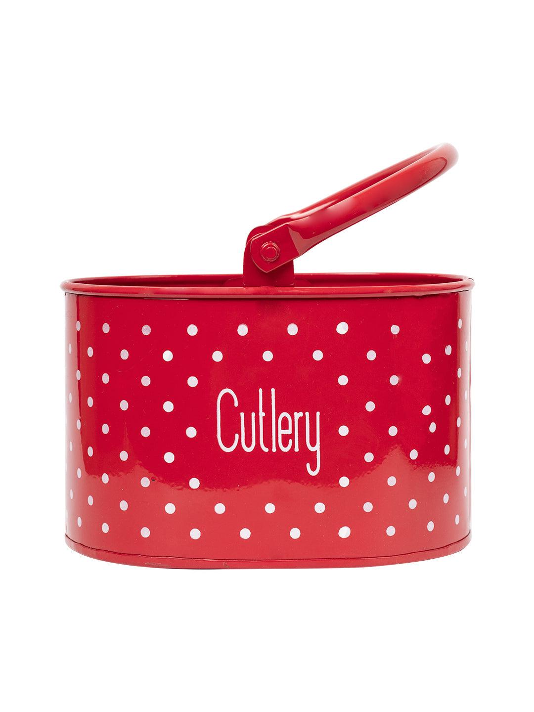 Red Cutlery Holder