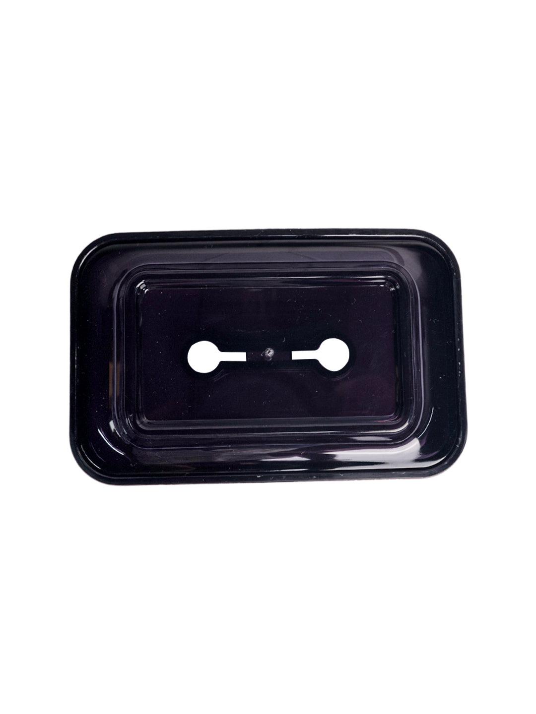 Stylish Soap Dish - Silver & Black - MARKET 99