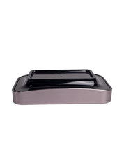 Stylish Soap Dish - Silver & Black - MARKET 99