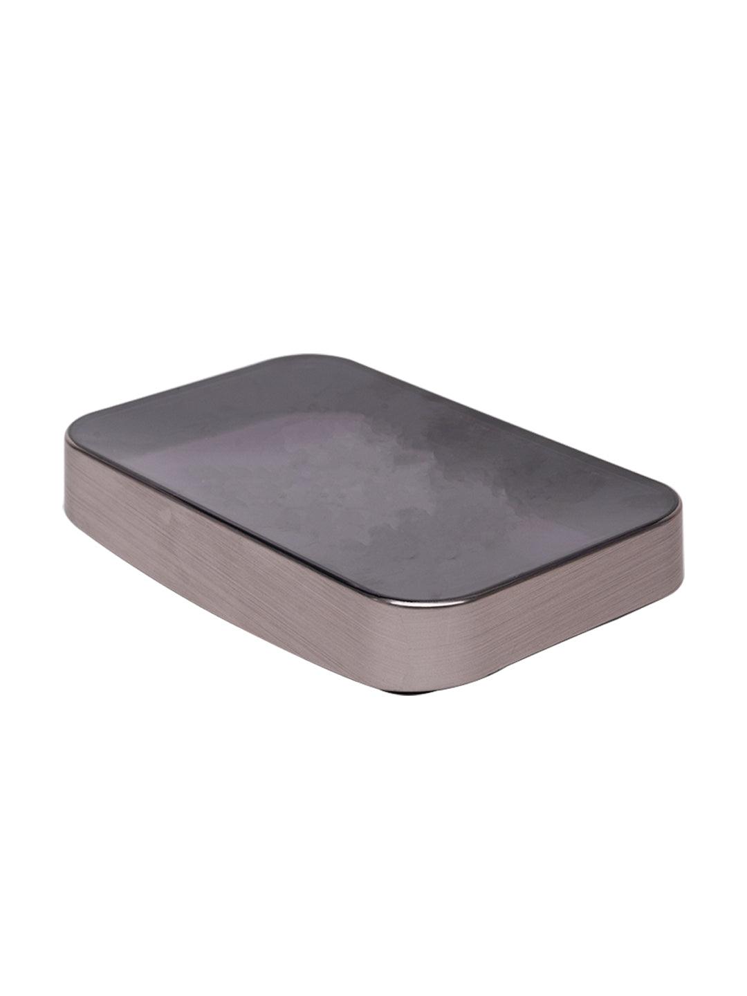 Stylish Soap Dish - Silver & Black - MARKET 99