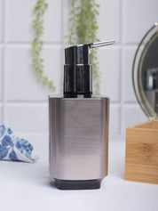 Stylish Soap Dispenser - 350Ml, Silver & Black - MARKET 99