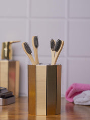 Stylish Tooth Brush Holder - Golden - MARKET 99