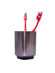 Stylish Tooth Brush Holder - Silver & Black - MARKET 99