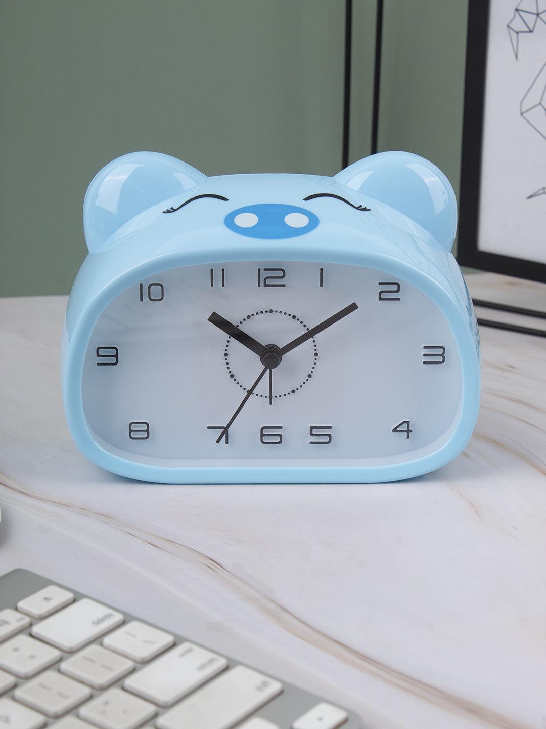 Table Clock, Alarm Clock, Analogue, Light Blue, Plastic - MARKET 99