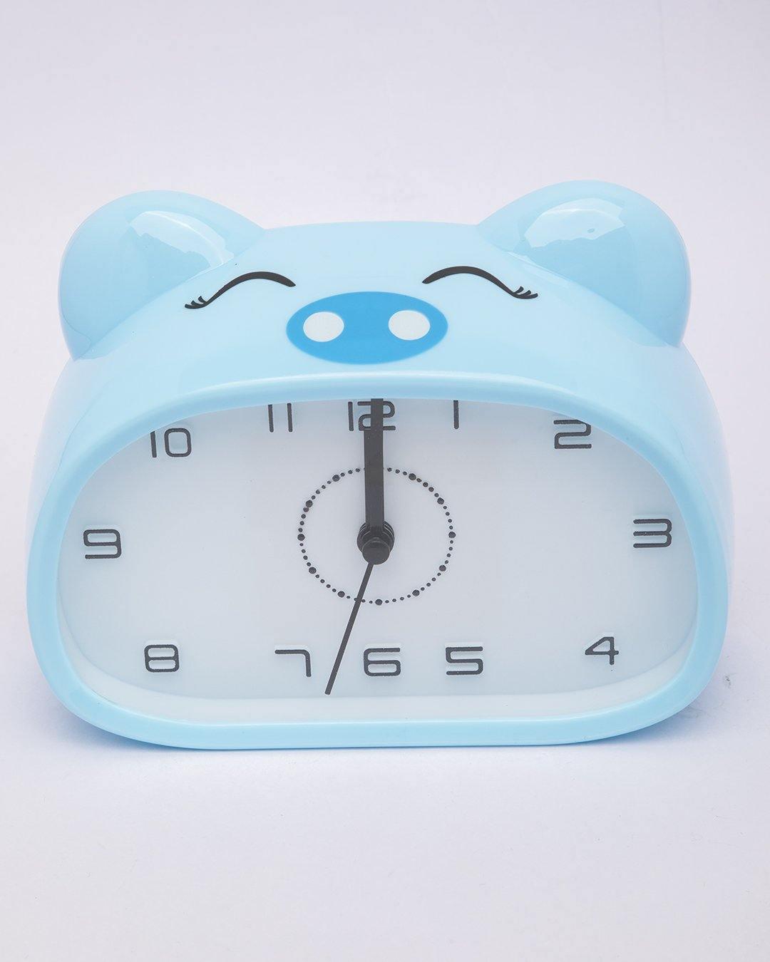 Table Clock, Alarm Clock, Analogue, Light Blue, Plastic - MARKET 99