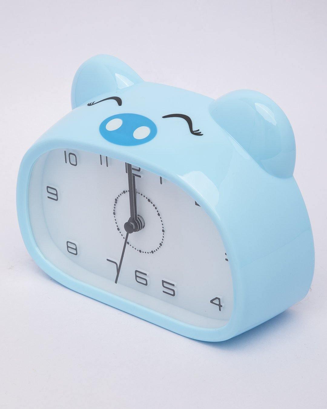 Table Clock, Alarm Clock, Analogue, Light Blue, Plastic - MARKET 99