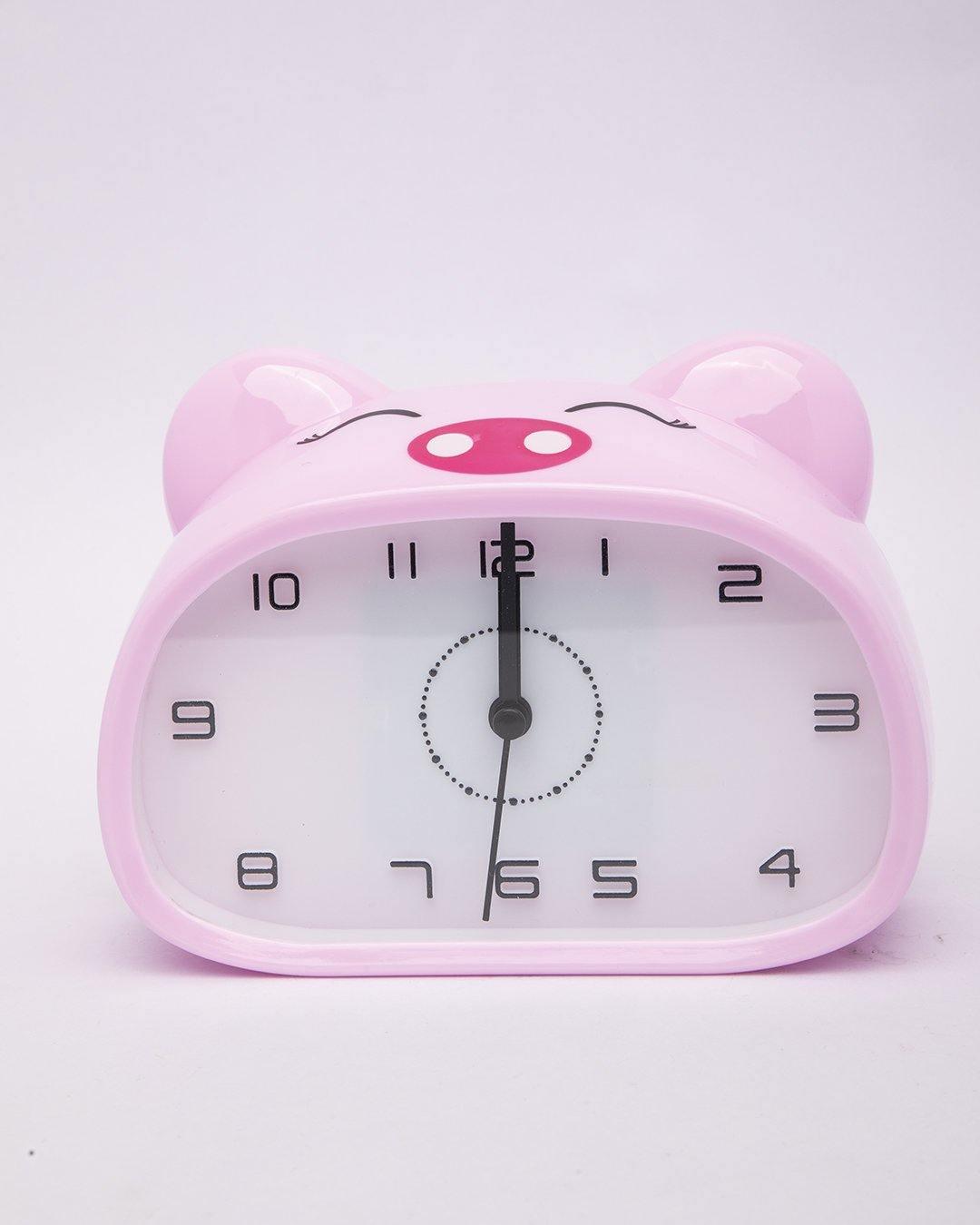 Table Clock, Alarm Clock, Analogue, Pink, Plastic - MARKET 99