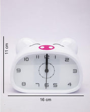 Table Clock, Alarm Clock, Analogue, White, Plastic - MARKET 99