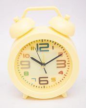 Table Clock, Alarm Clock, Analogue, Yellow, Plastic - MARKET 99