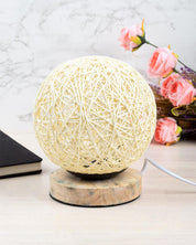 Table Lamp, Mesh Design, Cream, Plastic & Cotton - MARKET 99