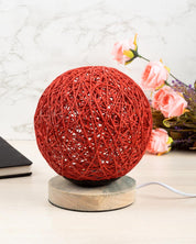 Table Lamp, Mesh Design, Red, Plastic & Cotton - MARKET 99