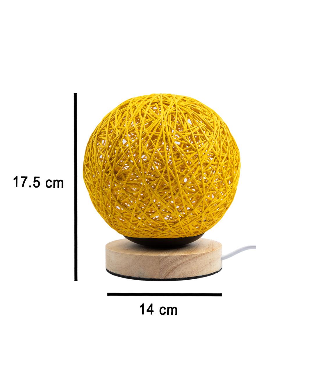 Table Lamp, Mesh Design, Yellow, Plastic & Cotton - MARKET 99