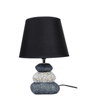 Table Lamp, Stone Pyramid Design, Black, Ceramic - MARKET 99