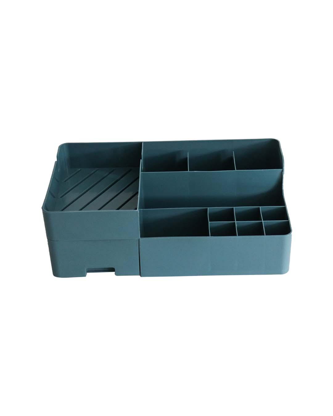 Table Organiser, Multiple Sections, Deep Sea Green, Plastic - MARKET 99