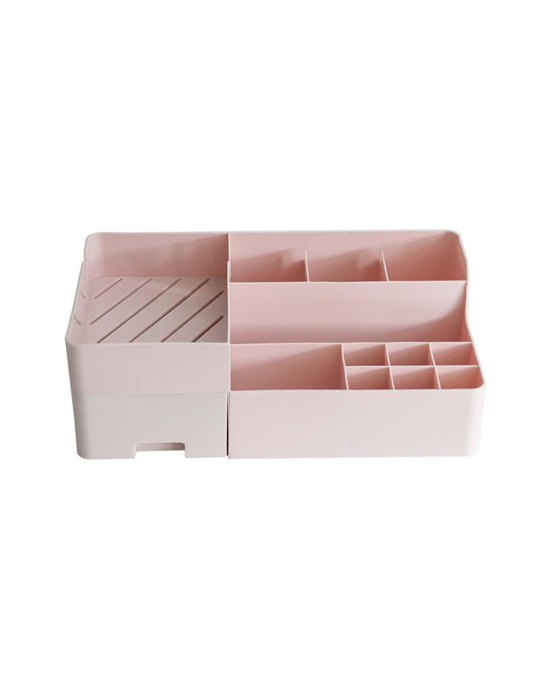 Table Organiser, Multiple Sections, Pink, Plastic - MARKET 99