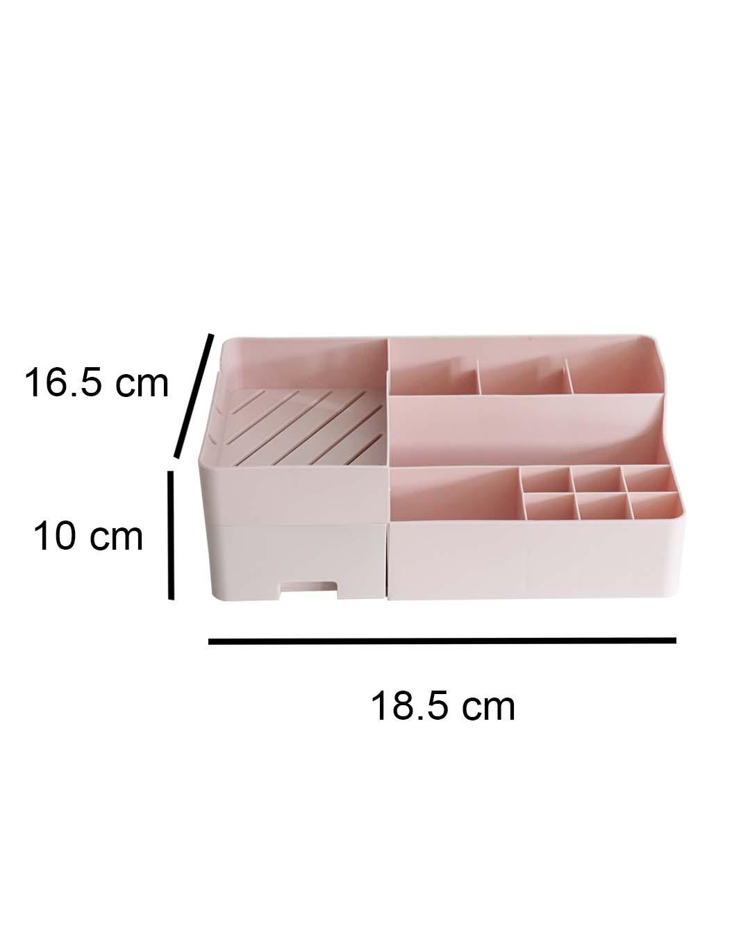 Table Organiser, Multiple Sections, Pink, Plastic - MARKET 99