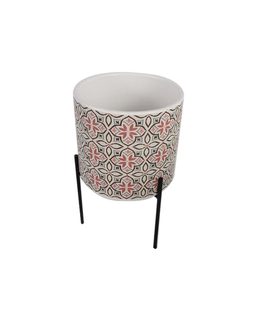 Table Planter with Stand, Multicolor, Ceramic - MARKET 99