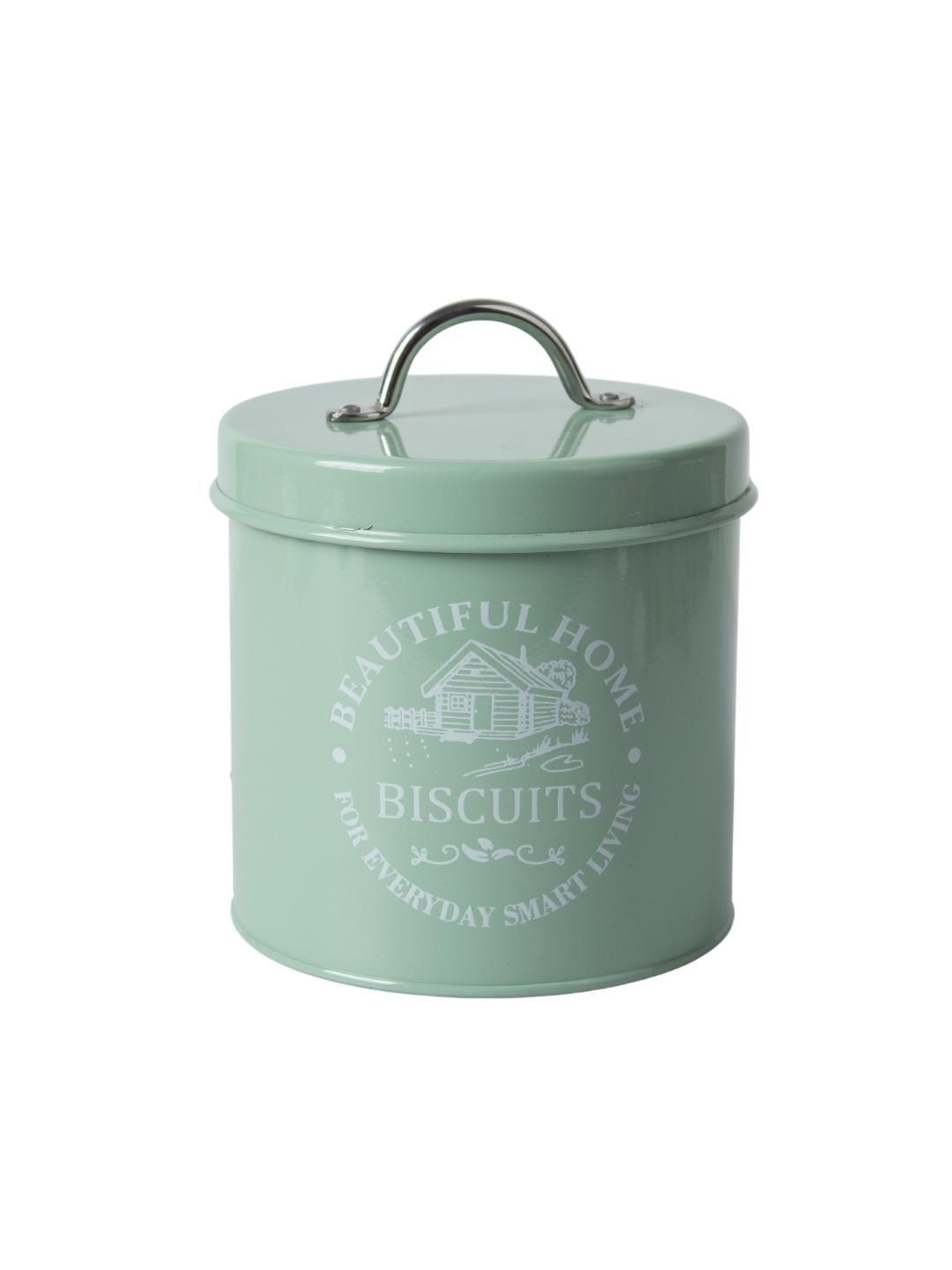 Tea & Sugar Jar (Each 850 Ml) + Biscuits & Namkeen Jar (Each 1300 Ml) - Green, Set Of 4