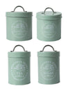 Tea & Sugar Jar (Each 850 Ml) + Biscuits & Namkeen Jar (Each 1300 Ml) - Green, Set Of 4