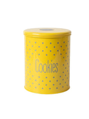 Tea & Sugar Jar (Each 900 Ml) + Cookie & Namkeen Jar (Each 1700 Ml) - Polka Dot Yellow, Set Of 4