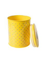 Tea & Sugar Jar (Each 900 Ml) + Cookie & Namkeen Jar (Each 1700 Ml) - Polka Dot Yellow, Set Of 4