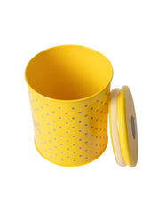 Tea & Sugar Jar (Each 900 Ml) + Cookie & Namkeen Jar (Each 1700 Ml) - Polka Dot Yellow, Set Of 4