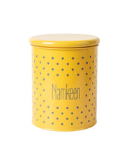 Tea & Sugar Jar (Each 900 Ml) + Cookie & Namkeen Jar (Each 1700 Ml) - Polka Dot Yellow, Set Of 4