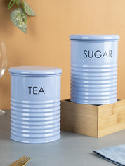 Tea & Sugar Jar - Set Of 2 (Blue, Each 900 mL) - MARKET 99