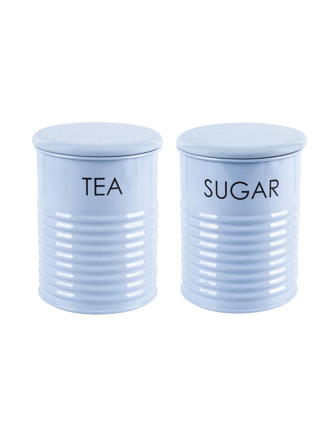 Tea & Sugar Jar - Set Of 2 (Blue, Each 900 mL) - MARKET 99