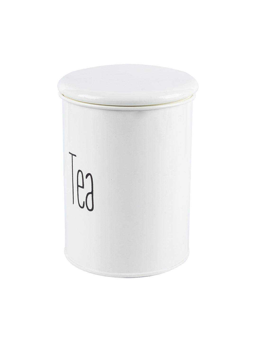 Tea & Sugar Jars - Set Of 2 (White, Each 900 mL) - MARKET 99