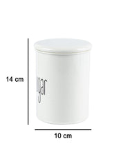 Tea & Sugar Jars - Set Of 2 (White, Each 900 mL) - MARKET 99