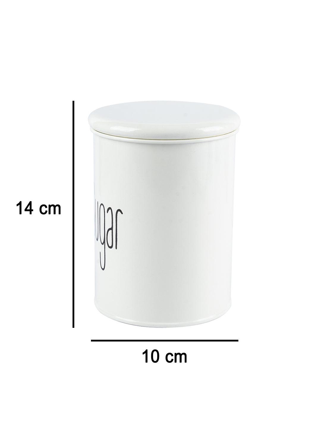 Tea & Sugar Jars - Set Of 2 (White, Each 900 mL) - MARKET 99