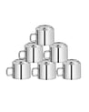 Tea Cups, Silver, Stainless Steel, Set of 6, 100 mL - MARKET 99