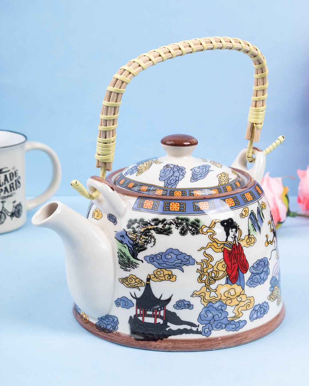 Teapot, Traditional Chinese Print, Multicolour, 1 Litre - MARKET 99