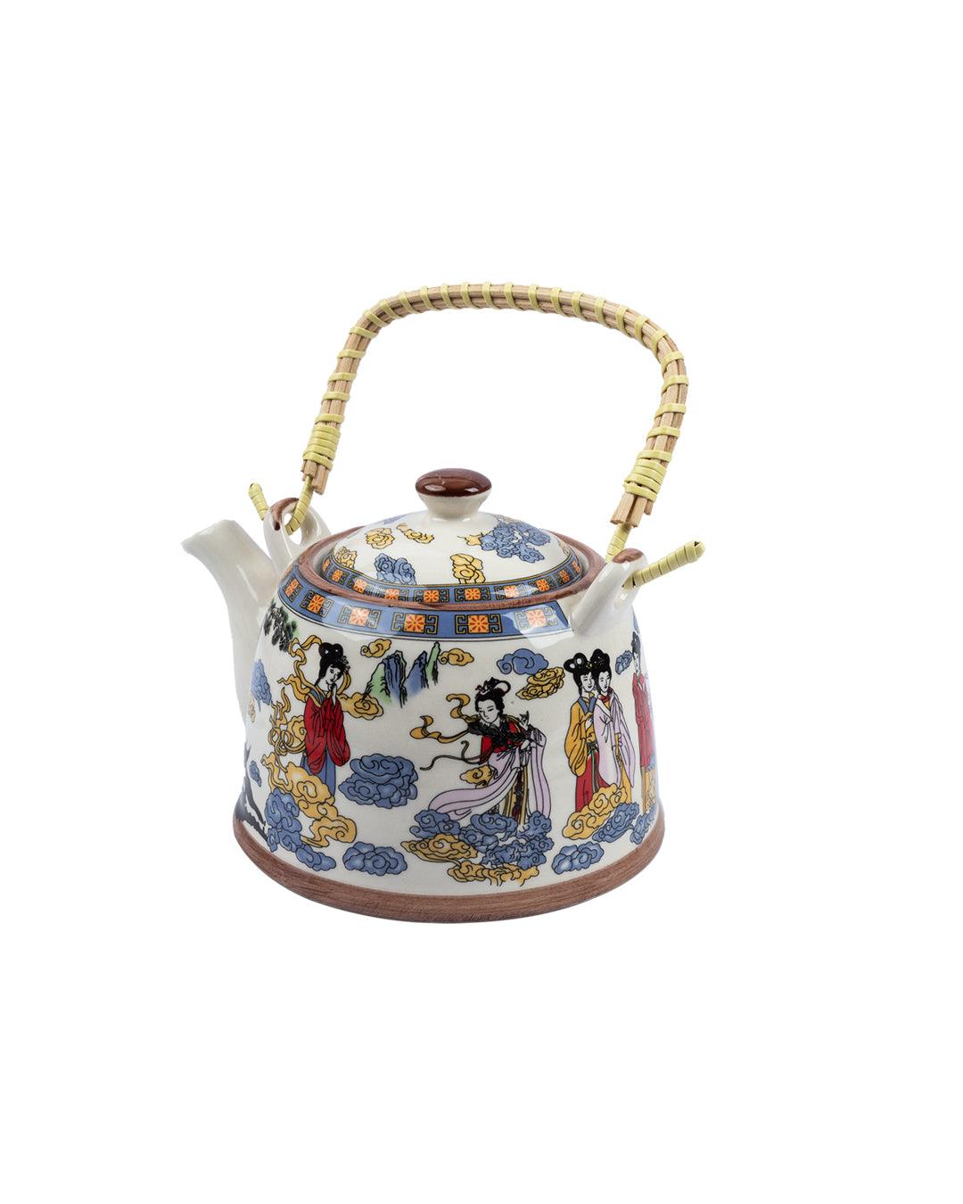 Teapot, Traditional Chinese Print, Multicolour, 1 Litre - MARKET 99