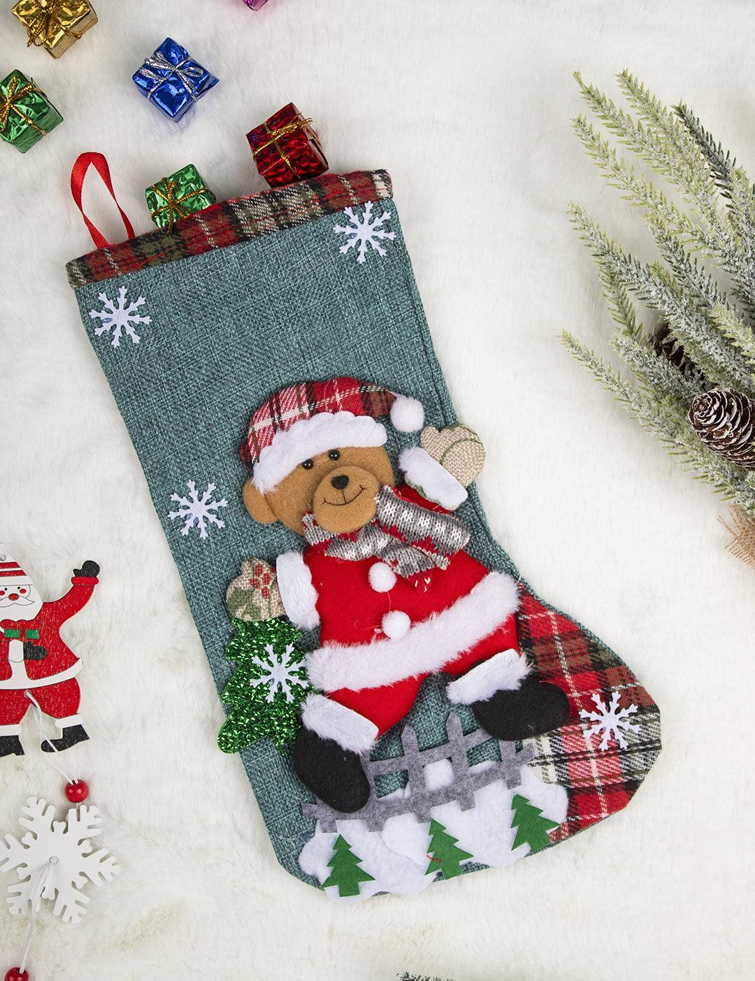 Teddy Bear - Christmas Hanging Stocking - MARKET 99