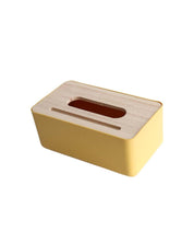 Textured Tissue Box with Lid, Yellow, Plastic - MARKET 99