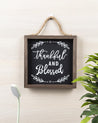Thankful And Blessed - Wooden Wall Plaque(Black) - MARKET 99