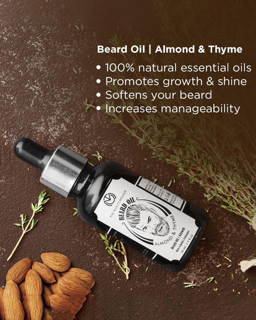 The Man Company - Beard Oil Almond And Thyme 30 mL - MARKET 99