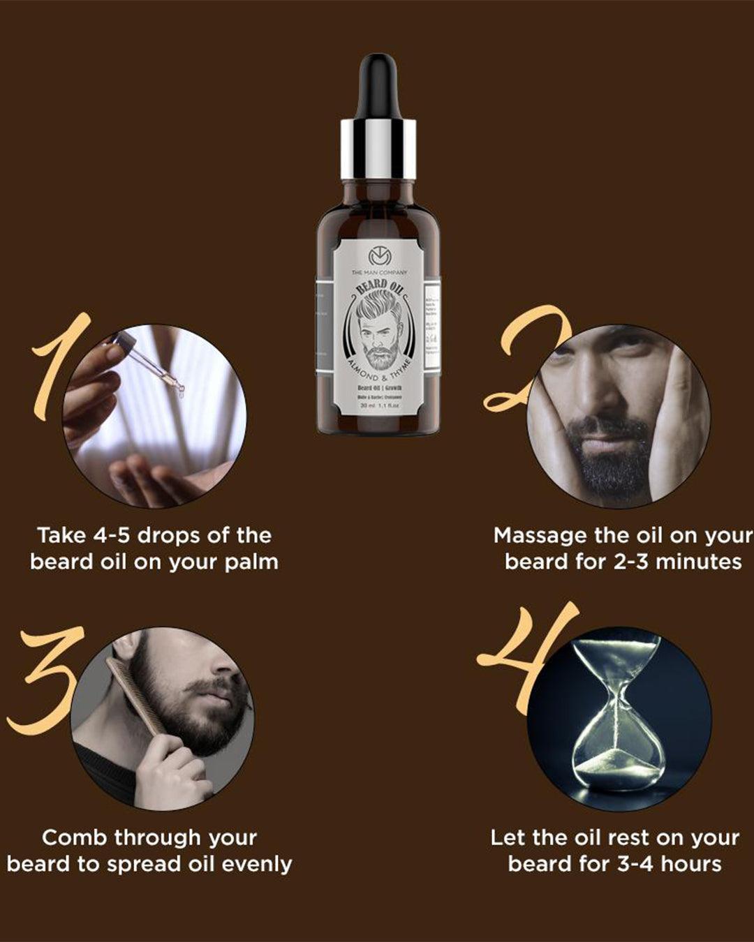 The Man Company - Beard Oil Almond And Thyme 30 mL - MARKET 99